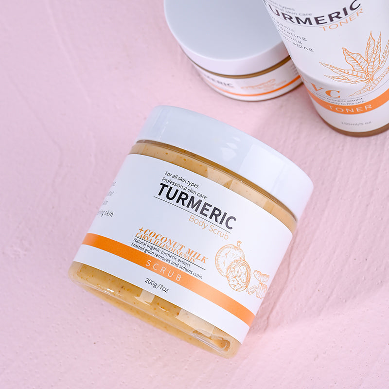 Customize Private Label Skin Care Set Skin Whitening Turmeric Face Set Plants Acne-Aid Skin Care 7 Pcs Gift Set