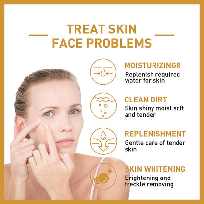 6 pcs Puree Facial Skin Care Set Moisturizing Brightening Anti-Wrinkle